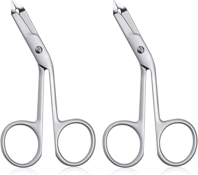 Cut it 2pcs Stainless Steel Eyebrow Tweezers for Women Handle Shaped Angled Tweezers Flat Tip Hair Plucker for Eyebrow Trimming and Shaping, Face Hair Tools for Women - Image 1